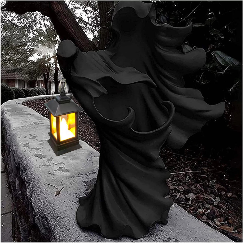 Ghost Witch Messenger with Lantern Statue Ornament A9604