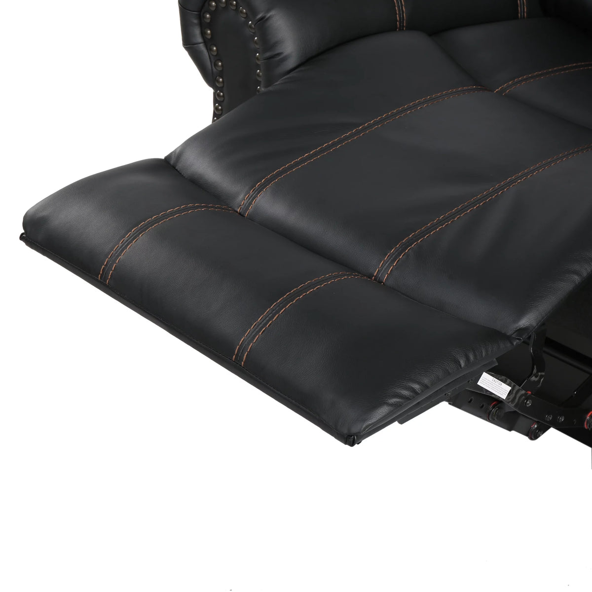 Black Faux Leather Gliding Recliner A17949