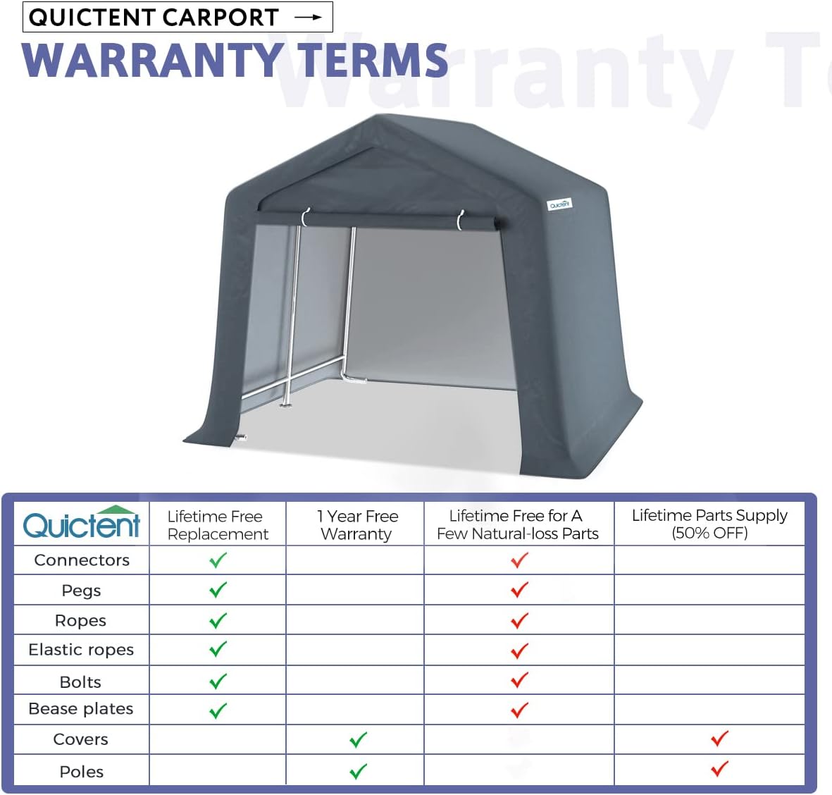 8x8 ft Portable Garage Shelter Outdoor Storage Shed Car Canopy Carport D957