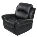 Black Faux Leather Gliding Recliner A17949