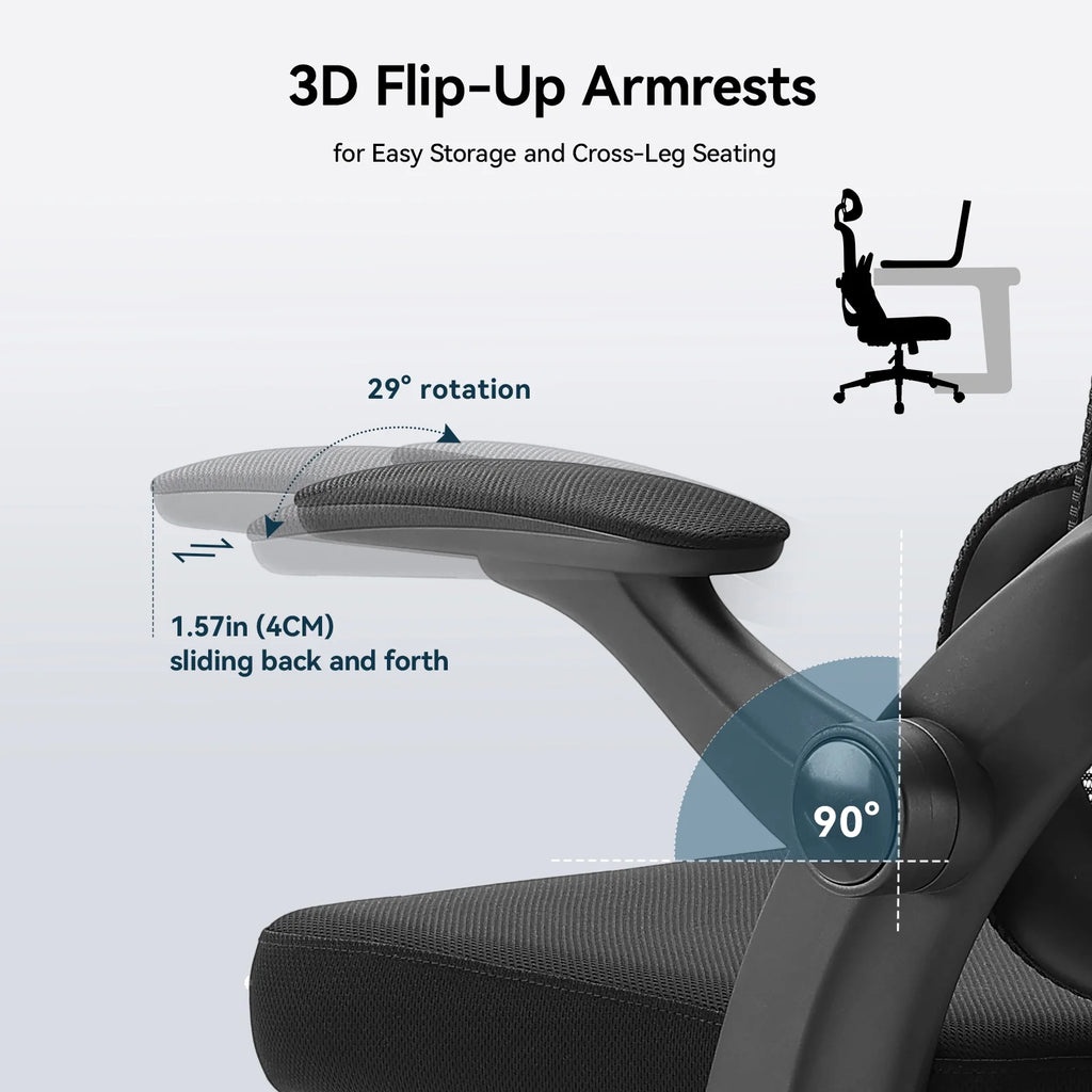 Black Ergonomic Mesh Office Chair with Headrest and Lumbar Support I877603