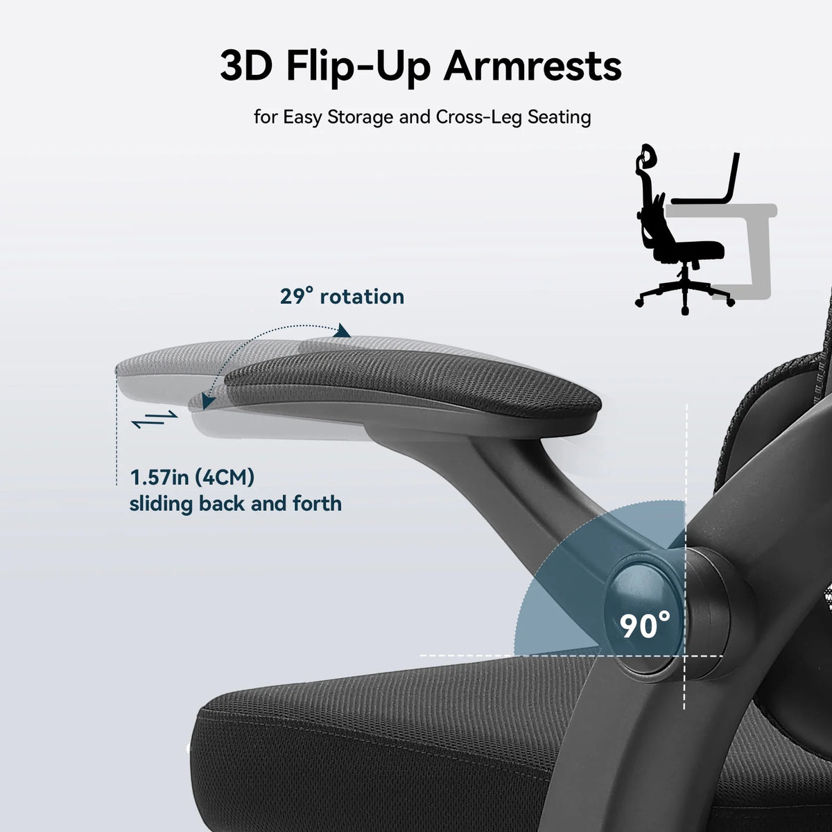 Black Ergonomic Mesh Office Chair with Headrest and Lumbar Support I877603