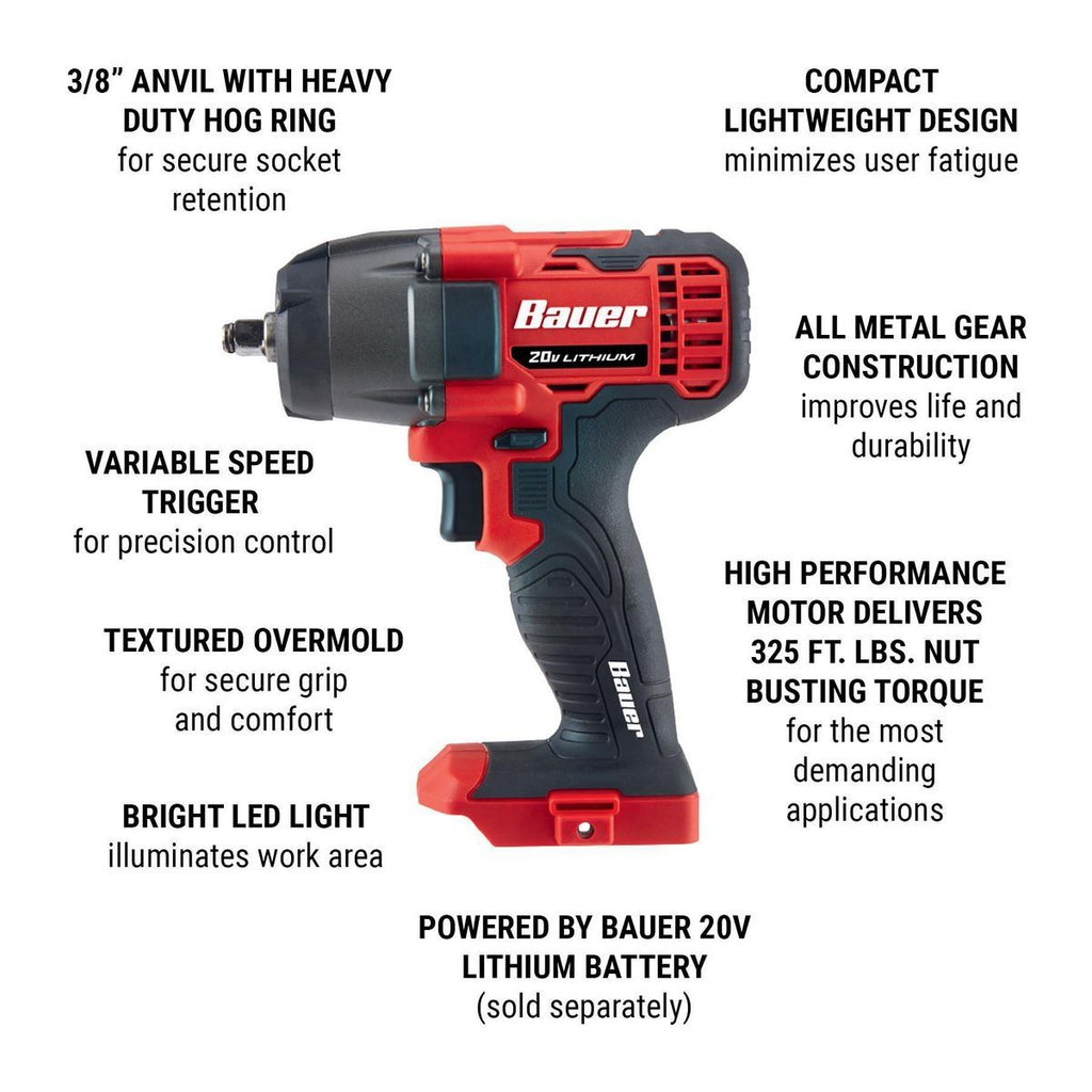 20V Cordless 3/8 in. Compact Impact Wrench A265695
