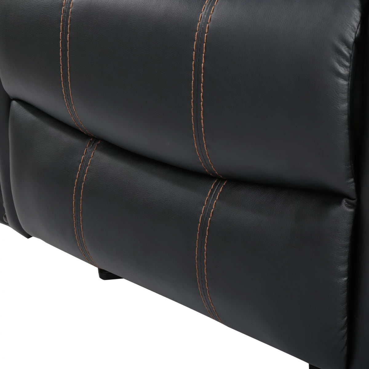 Black Faux Leather Gliding Recliner A17949