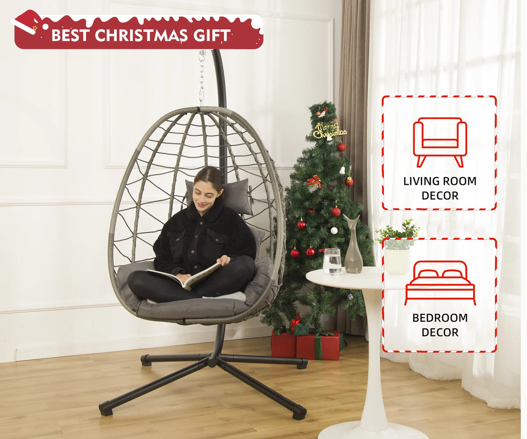 Indoor Outdoor Egg Swing Chair with Soft Cushion B7266