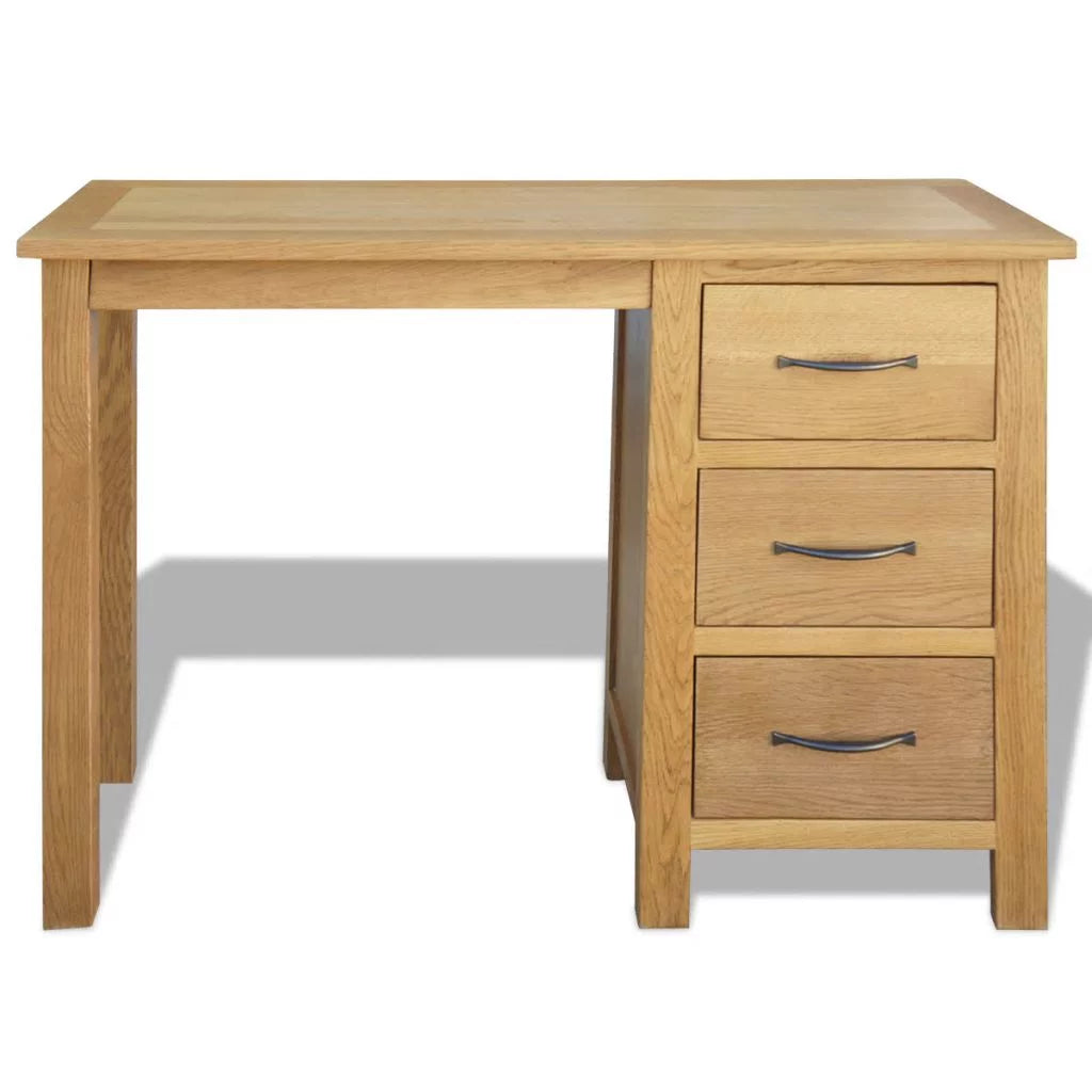 Solid Oak Wood Desk with 3 Drawers U11774