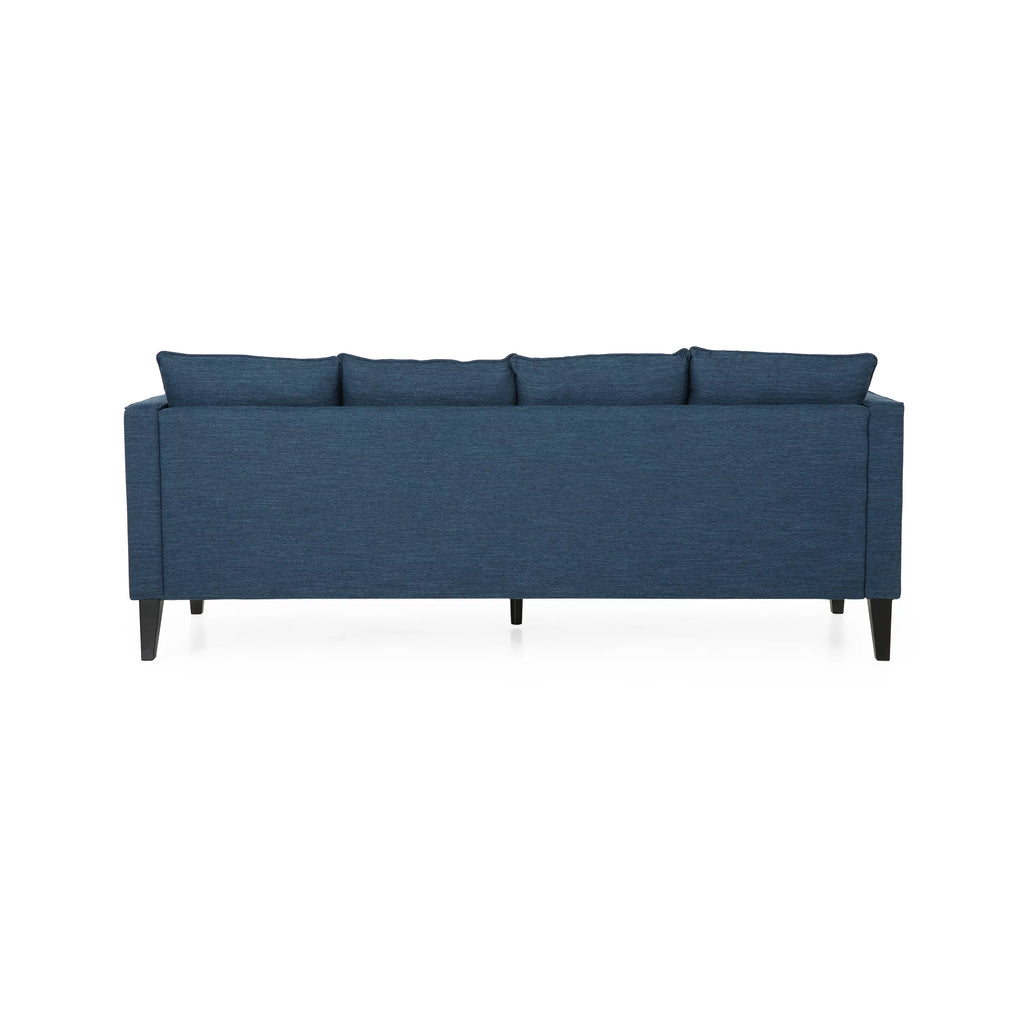Navy Blue Fabric Sofa with Cushions U100626