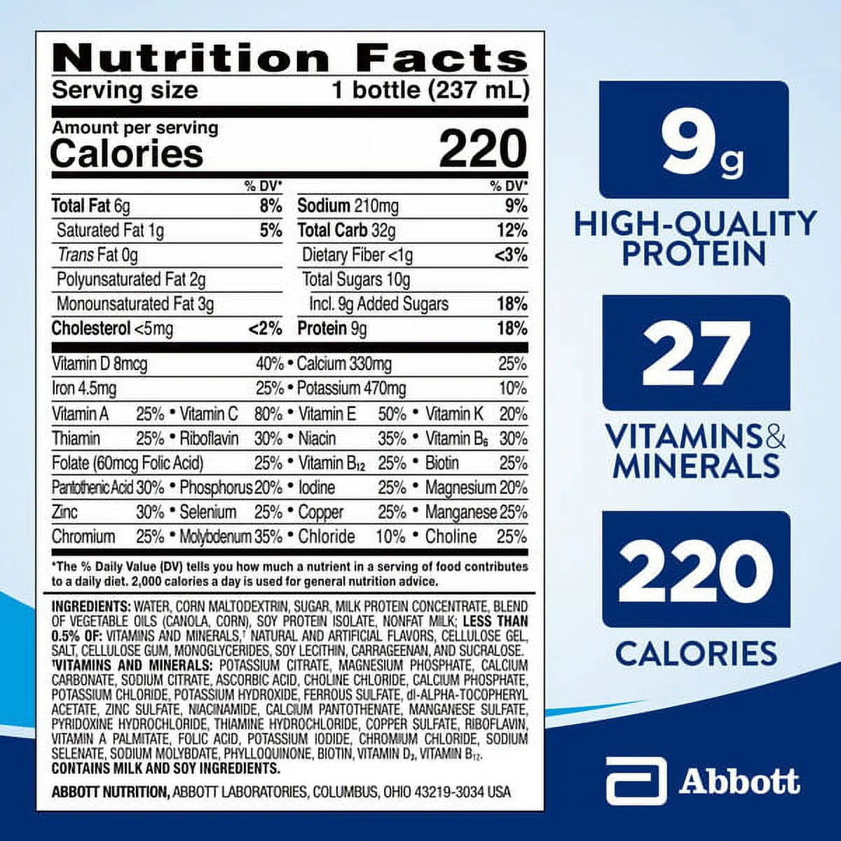 Vanilla Nutrition Powder 14.1 oz 3 Count S530