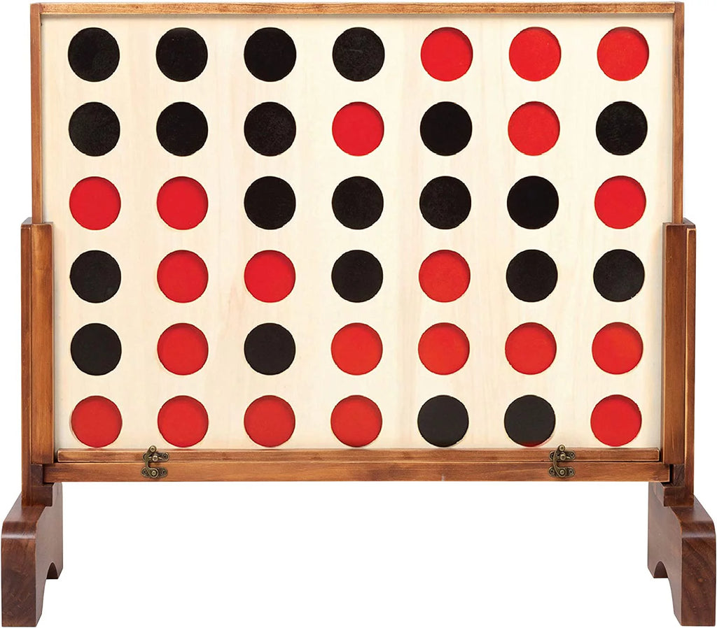 Wooden 4 in a Row Game with Coins, Case and Rules K1476
