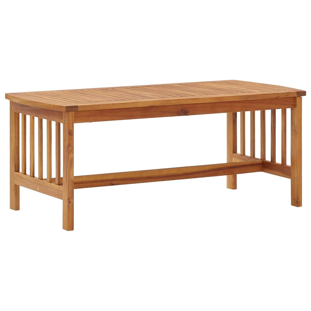 2 Piece Acacia Wood Outdoor Conversation Set with Gray Cushion O4921