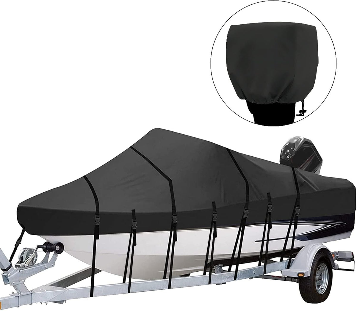 100% Waterproof Marine Grade Polyester Canvas Boat Cover V91289