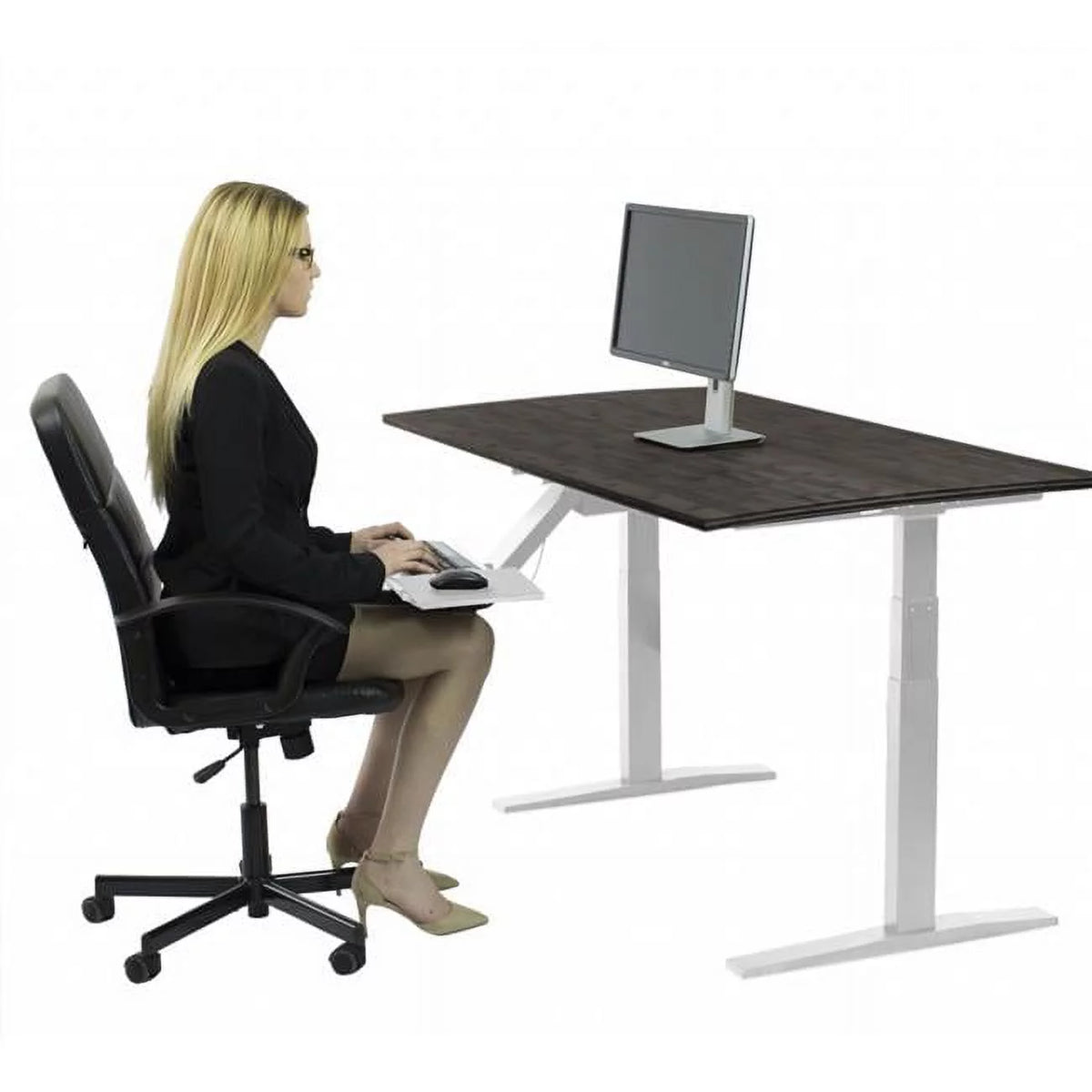 White 52 in. Adjustable Standing Desk T730