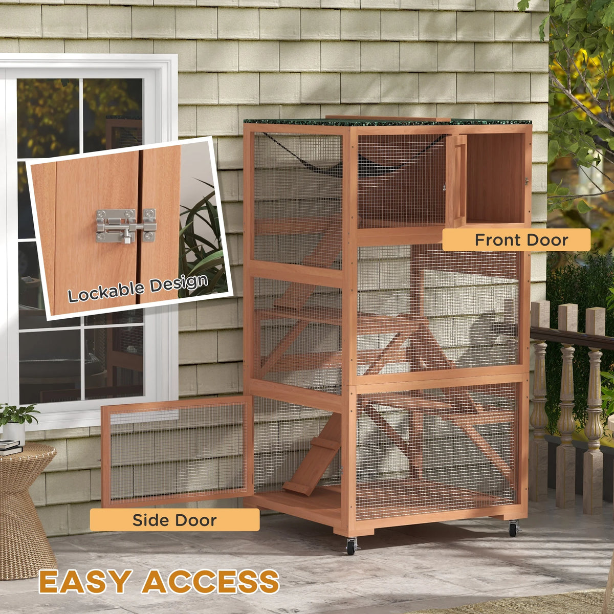 Outdoor Cat Enclosure with Hammock P85105