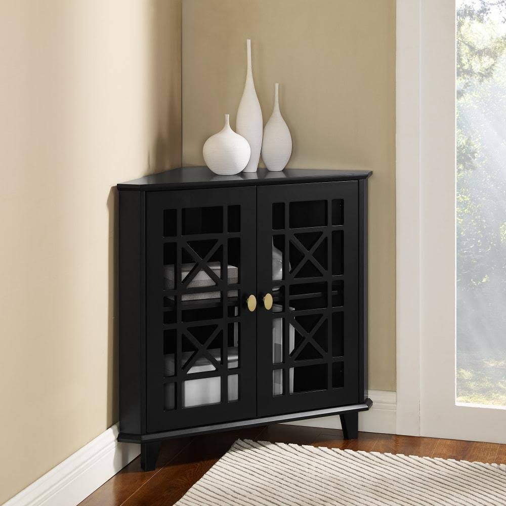 Black Corner Accent Cabinet R40017