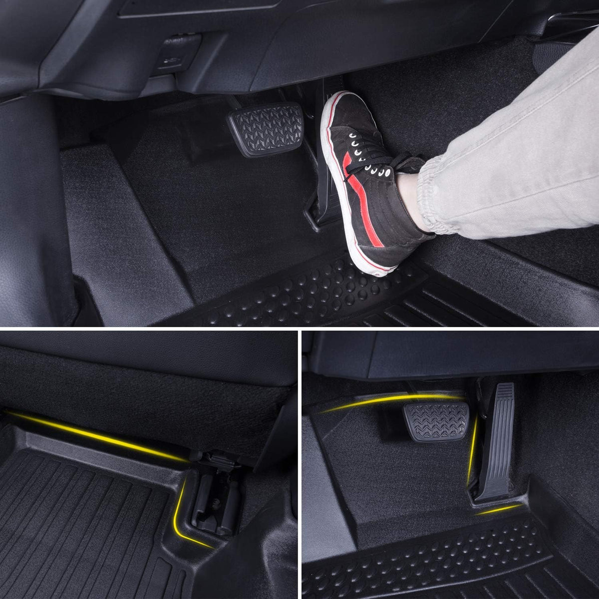 Black Floor Mats Liners Front Rear Carpet M541346