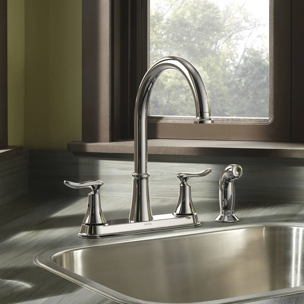 Chrome High-Arc Kitchen Faucet with Side Spray S98003