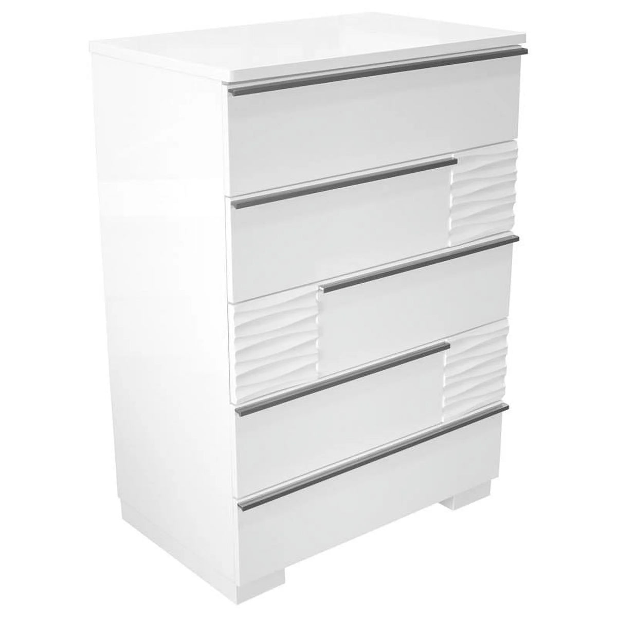 White 5 Drawer Poplar Wood Bedroom Chest A711