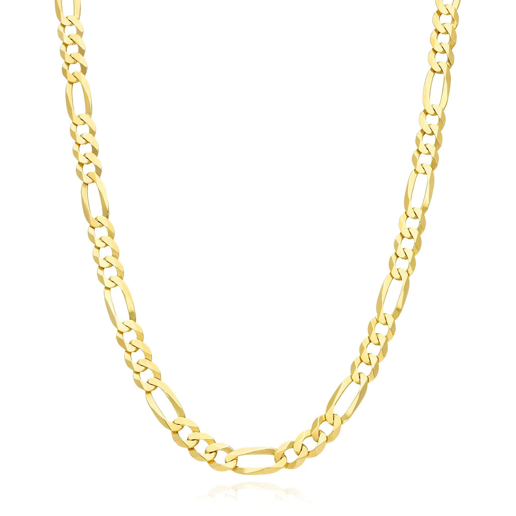 18K Gold Over Sterling Silver 6mm Figaro Chain Necklace R2778