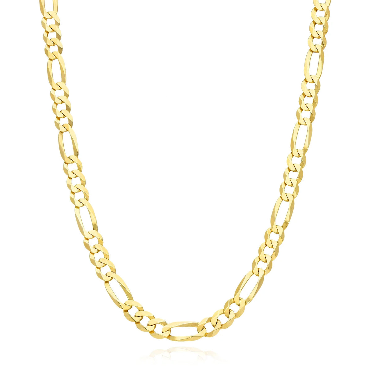 18K Gold Over Sterling Silver 6mm Figaro Chain Necklace R2778