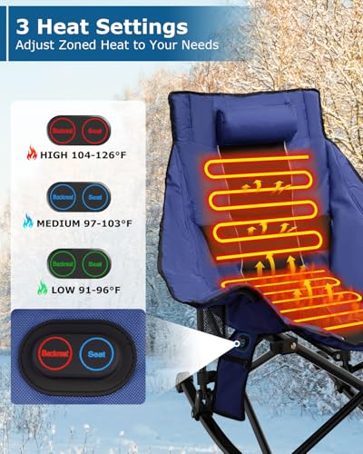 Oversized Heated Camping Chair with 3 Heat Levels F296