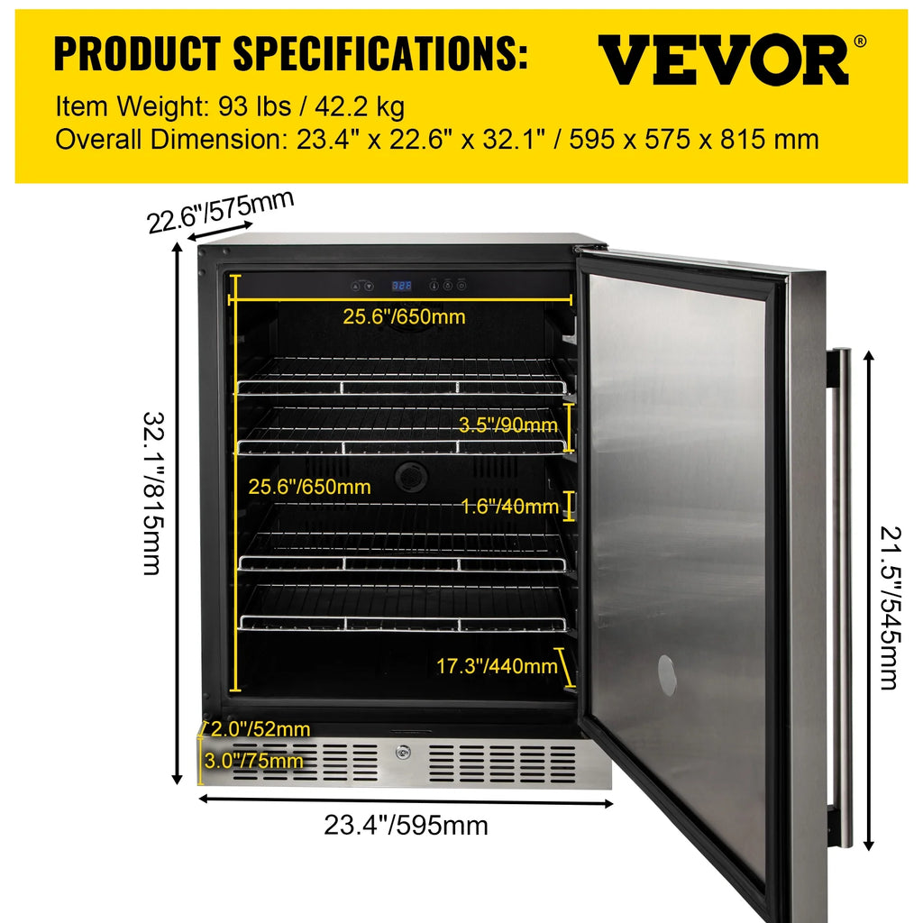 24" Stainless Steel Beverage Cooler 5.5 cu.ft. 142 Can Reversible Door Refrigerator H920888