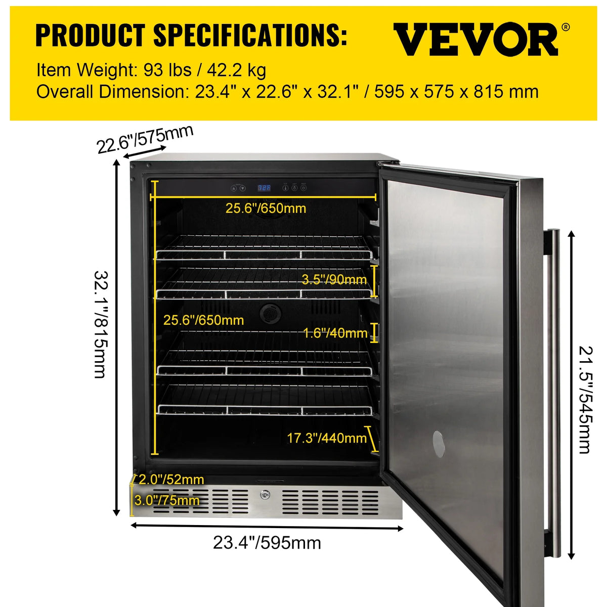 24" Stainless Steel Beverage Cooler 5.5 cu.ft. 142 Can Reversible Door Refrigerator H920888
