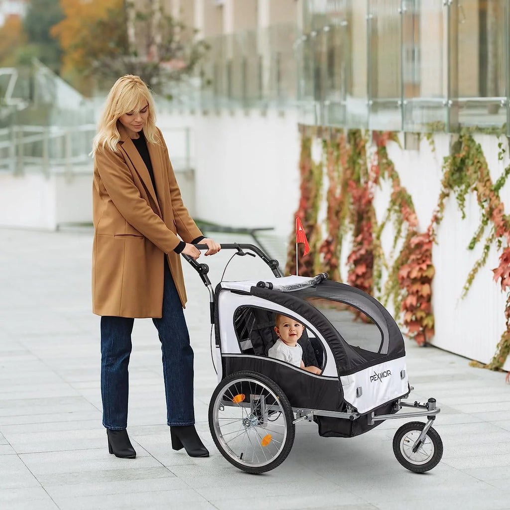 2-in-1 Bike Trailer for Kids 2 Seat F9811