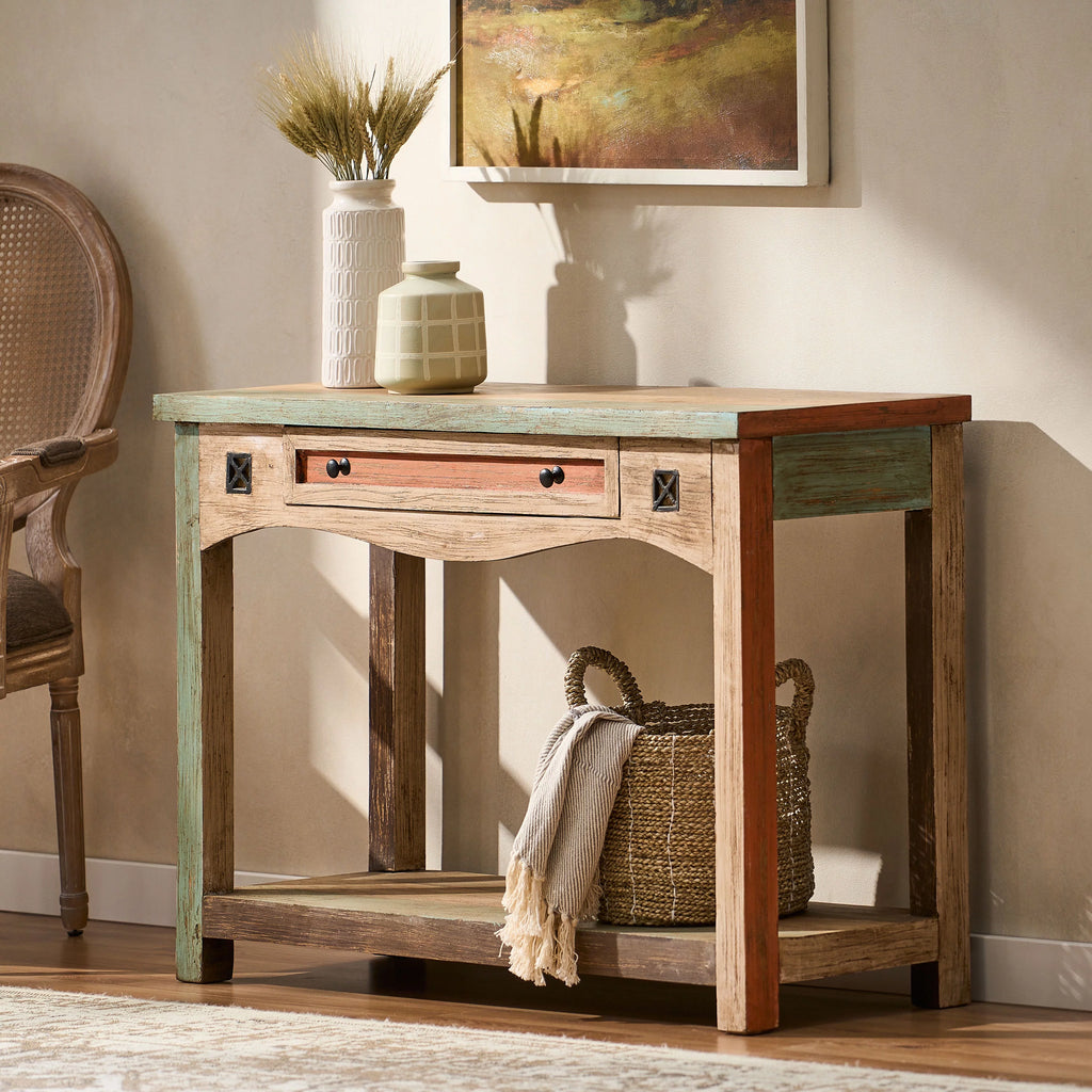 Handmade Distressed Mango Wood Console Table B70433