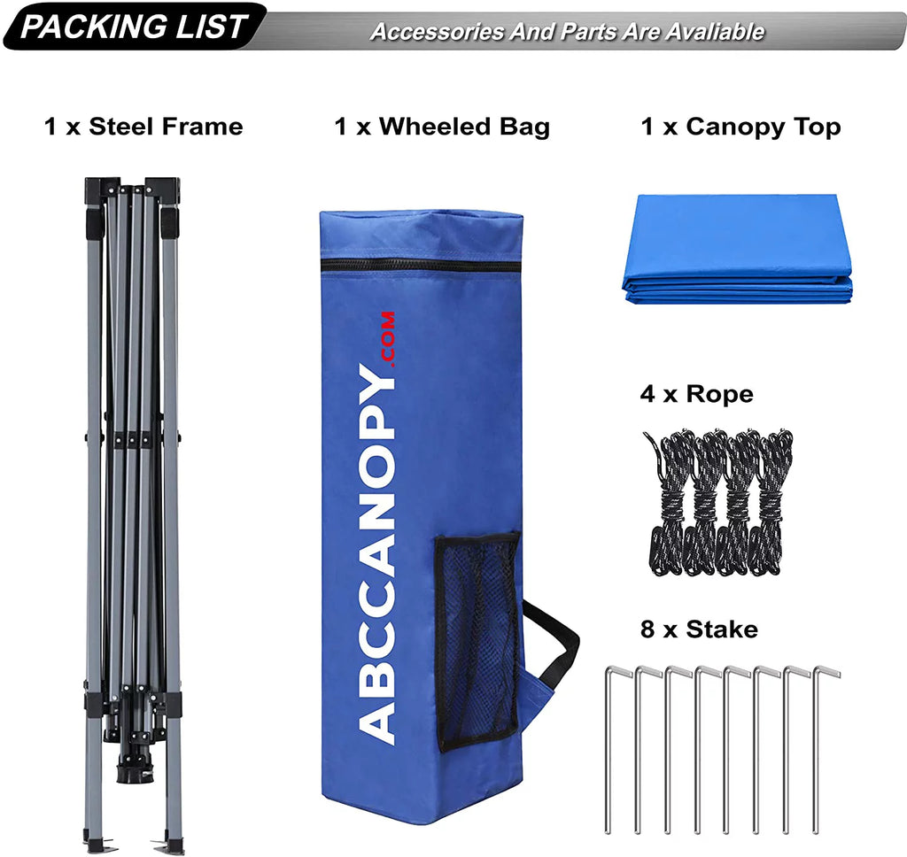 10ft x 10ft Pop Up Canopy Tent with Sidewall, Blue Q73014