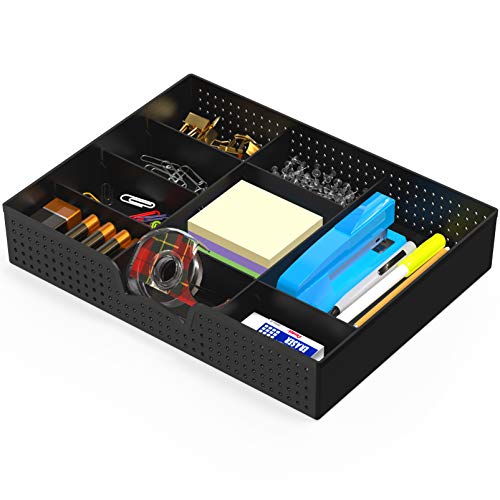 Black 2 Pack Drawer Organizer with 9 Adjustable Compartments L37868