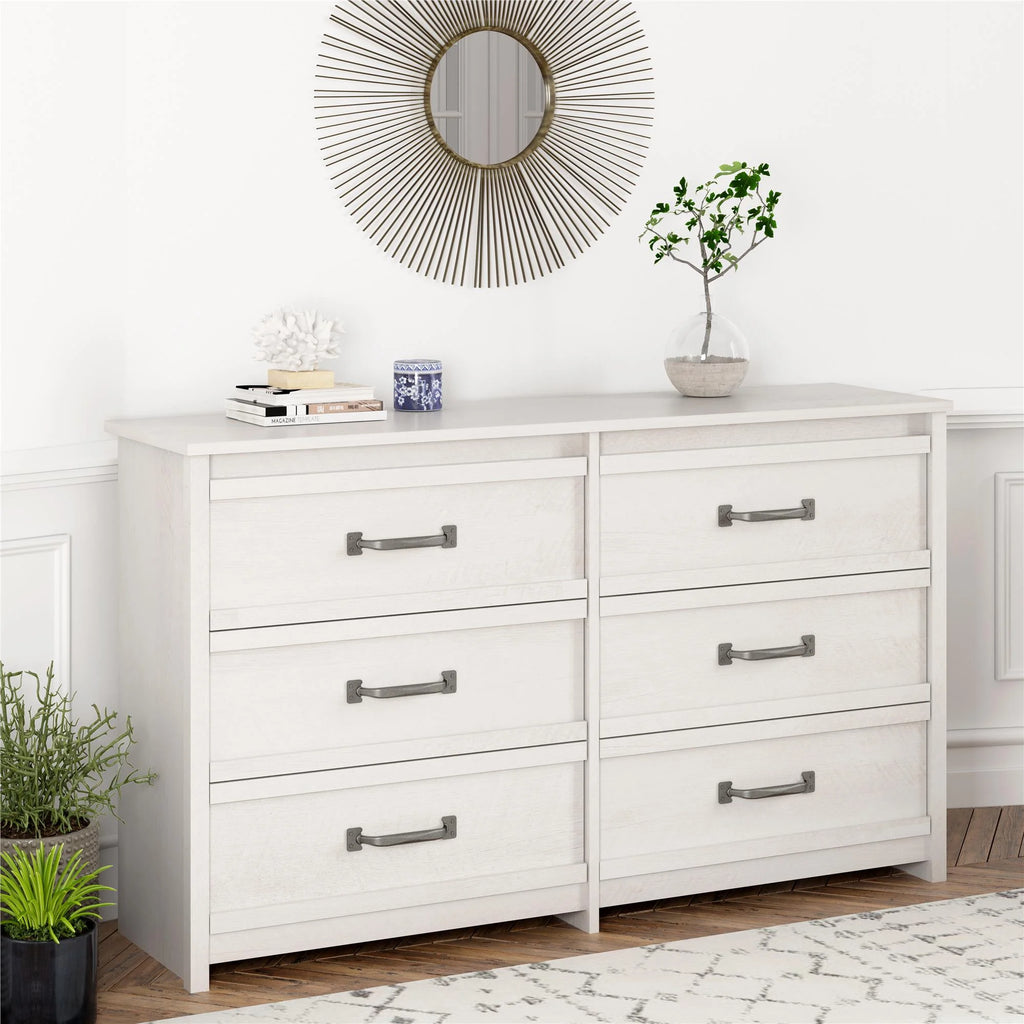 6 Drawer Ivory Oak Dresser B946