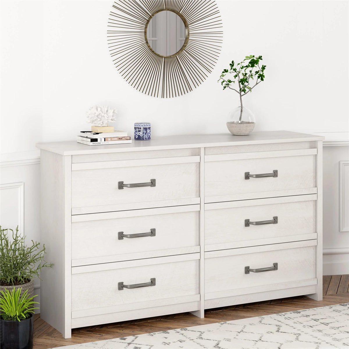 6 Drawer Ivory Oak Dresser B946