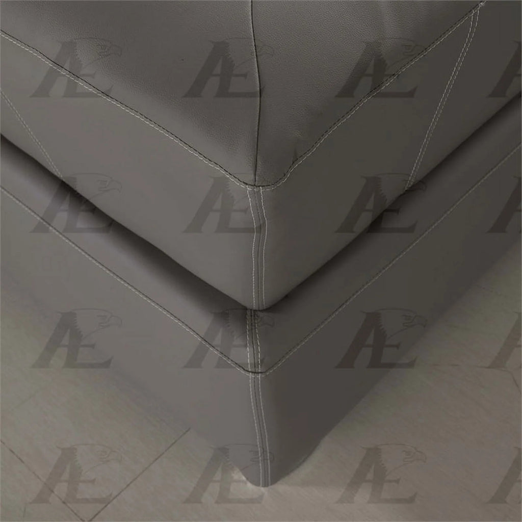 Gray Faux Leather Sectional with Right Facing Chaise S20598