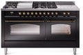 60 Dual Fuel Natural Gas Range Glossy Black Bronze Trim H99865