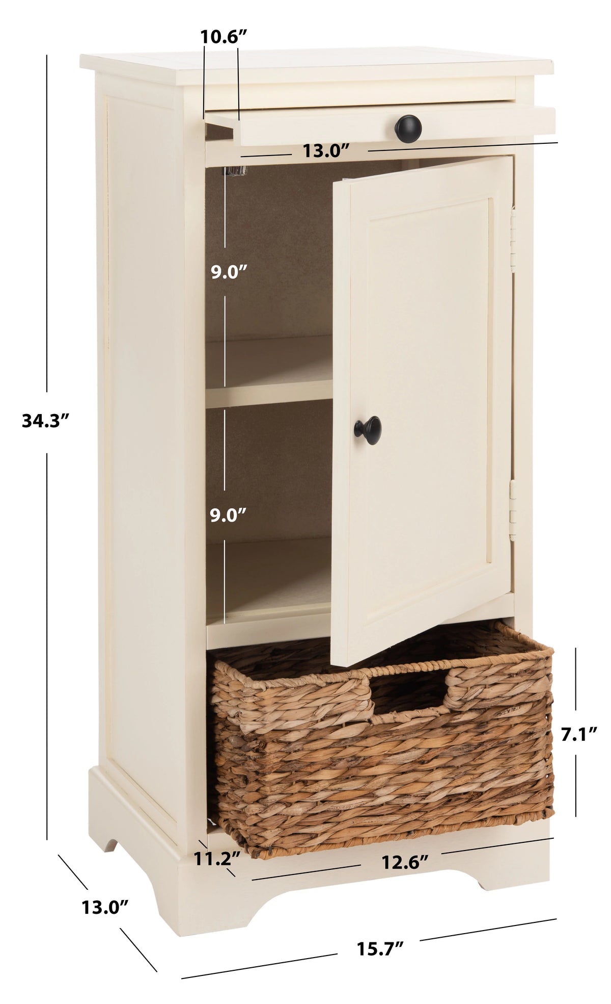 Tall Storage Unit with Pullout Table and Basket C3518