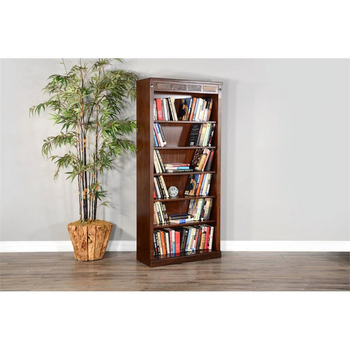 72" Traditional Wood Bookcase U7502