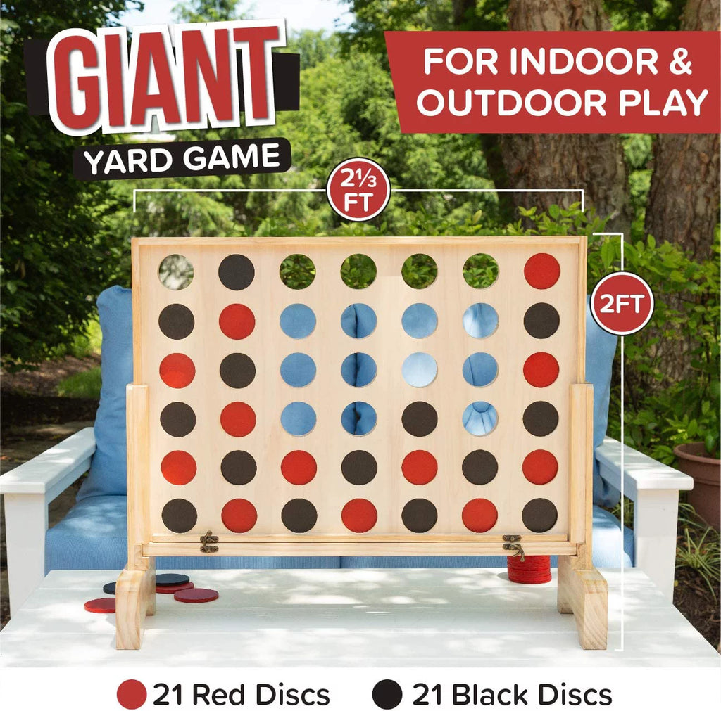 Wooden 4 in a Row Game with Coins, Case and Rules K1476