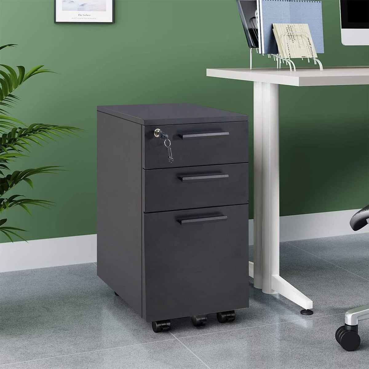 3 Drawer Under Desk Filing Cabinet with Lock R896707