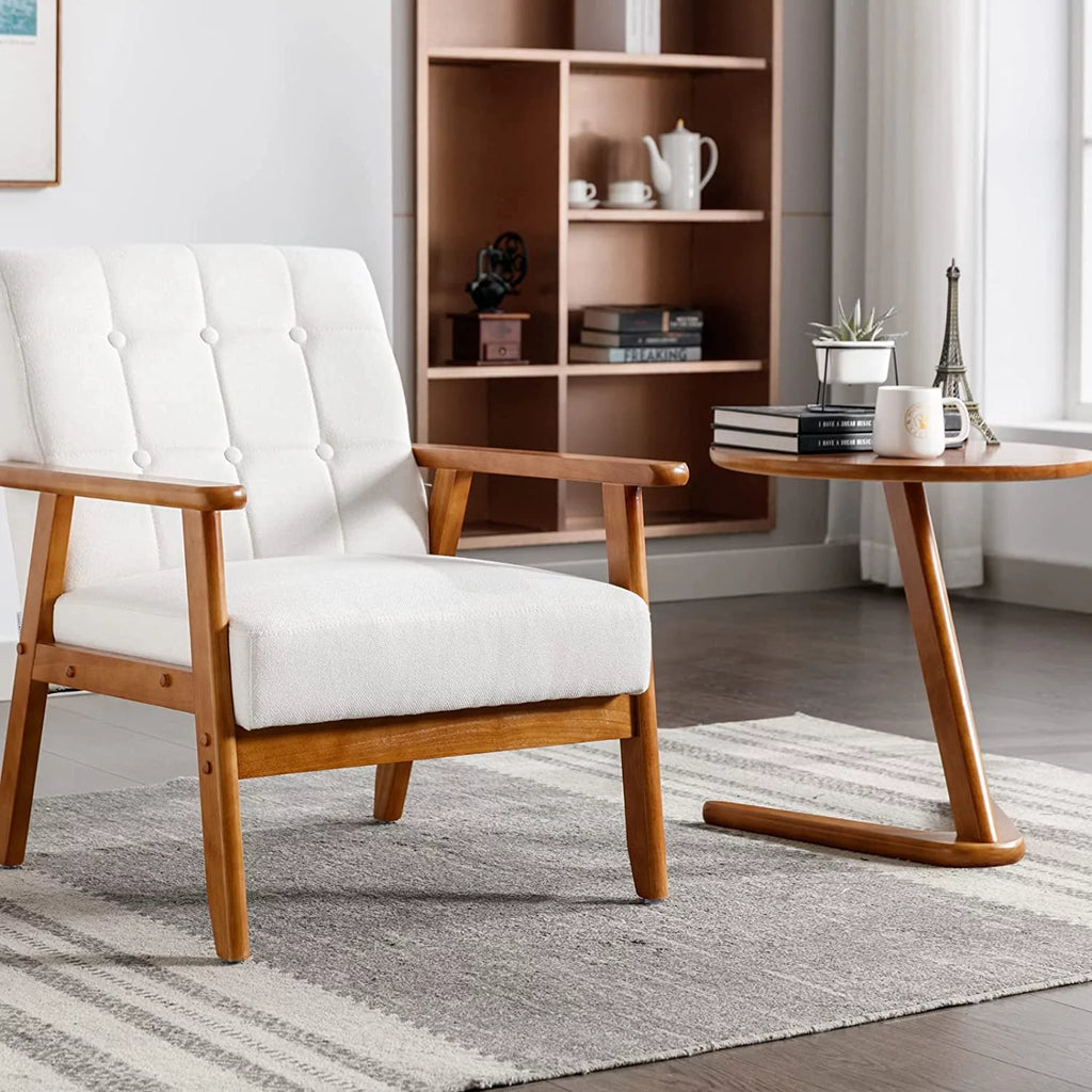 Set of 2 Accent Chairs with Arms and Side Table Z486