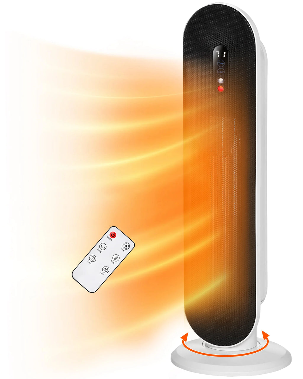 Portable Electric Heater with Thermostat, White L785