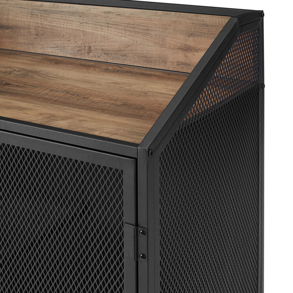 Industrial Bar Cabinet with Wheels F368