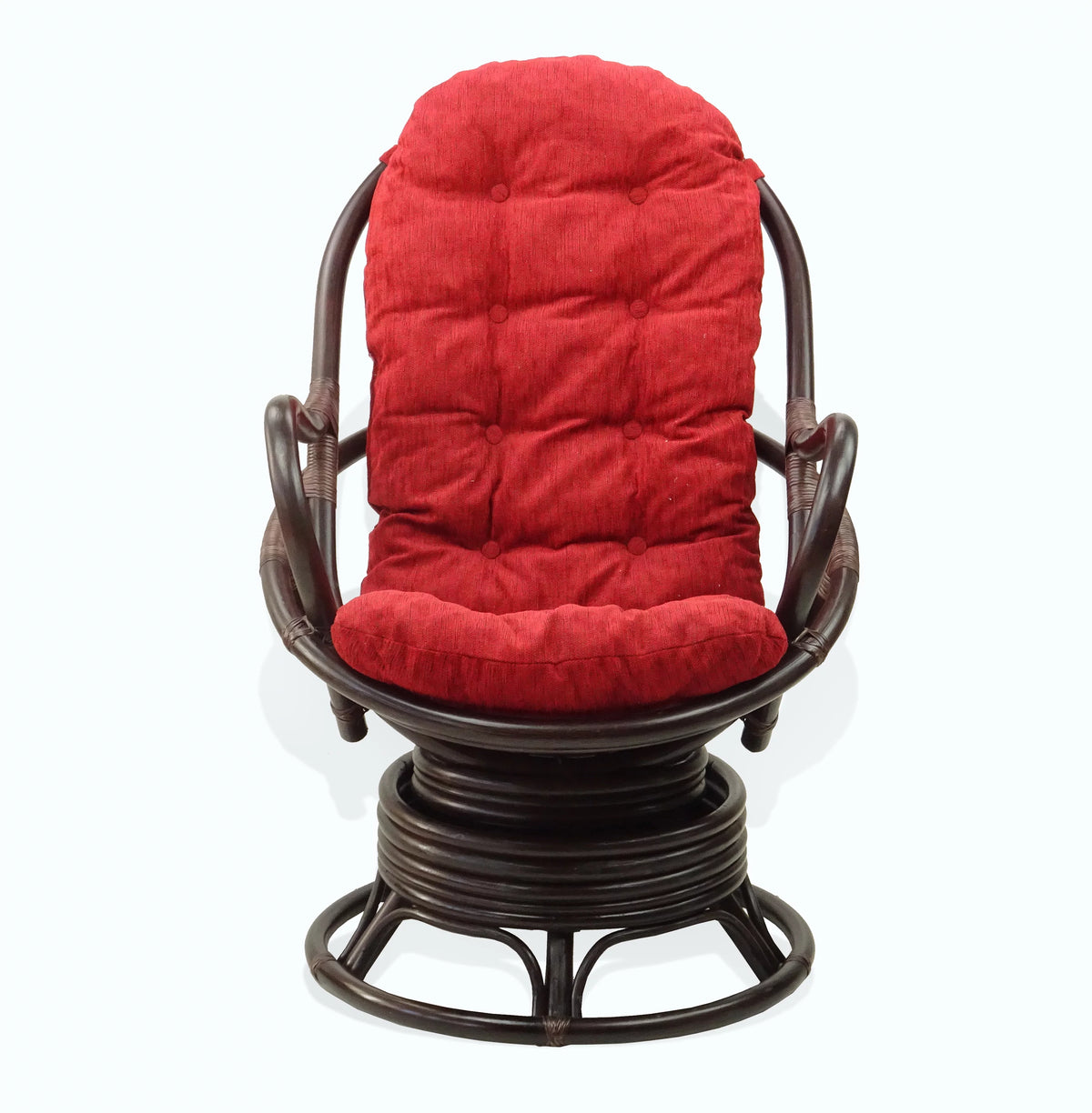 Natural Rattan Wicker Swivel Rocking Lounge Chair with Cushion U5543