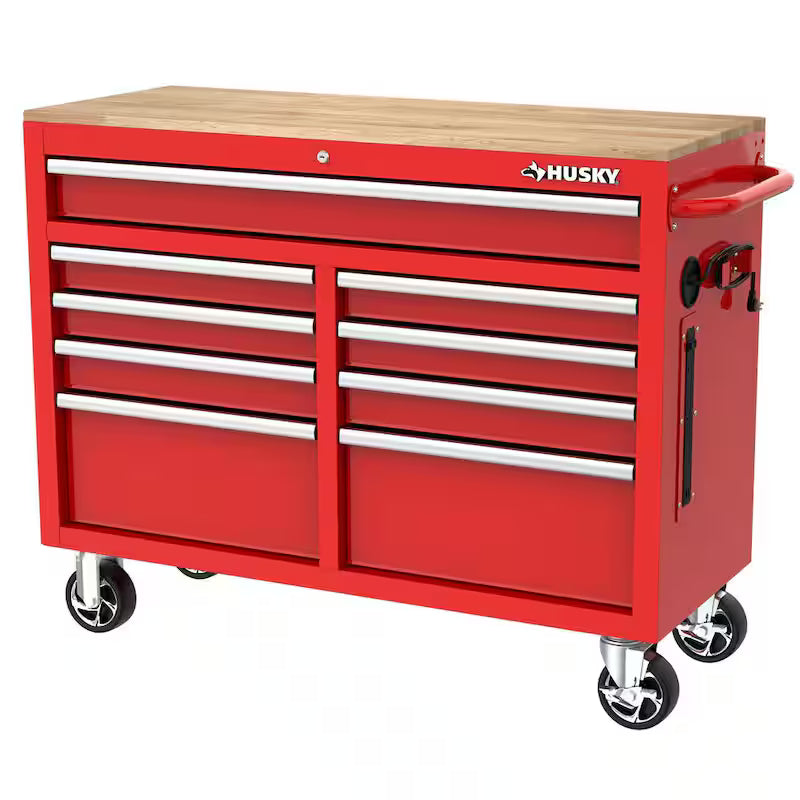 46 in. W Gloss Red Mobile Workbench Cabinet E80396