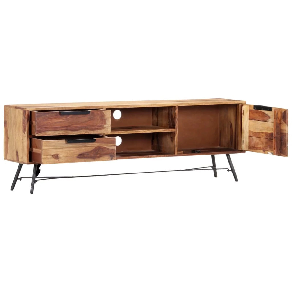 Sheesham Wood TV Cabinet with 1 Door 2 Drawers Z3781
