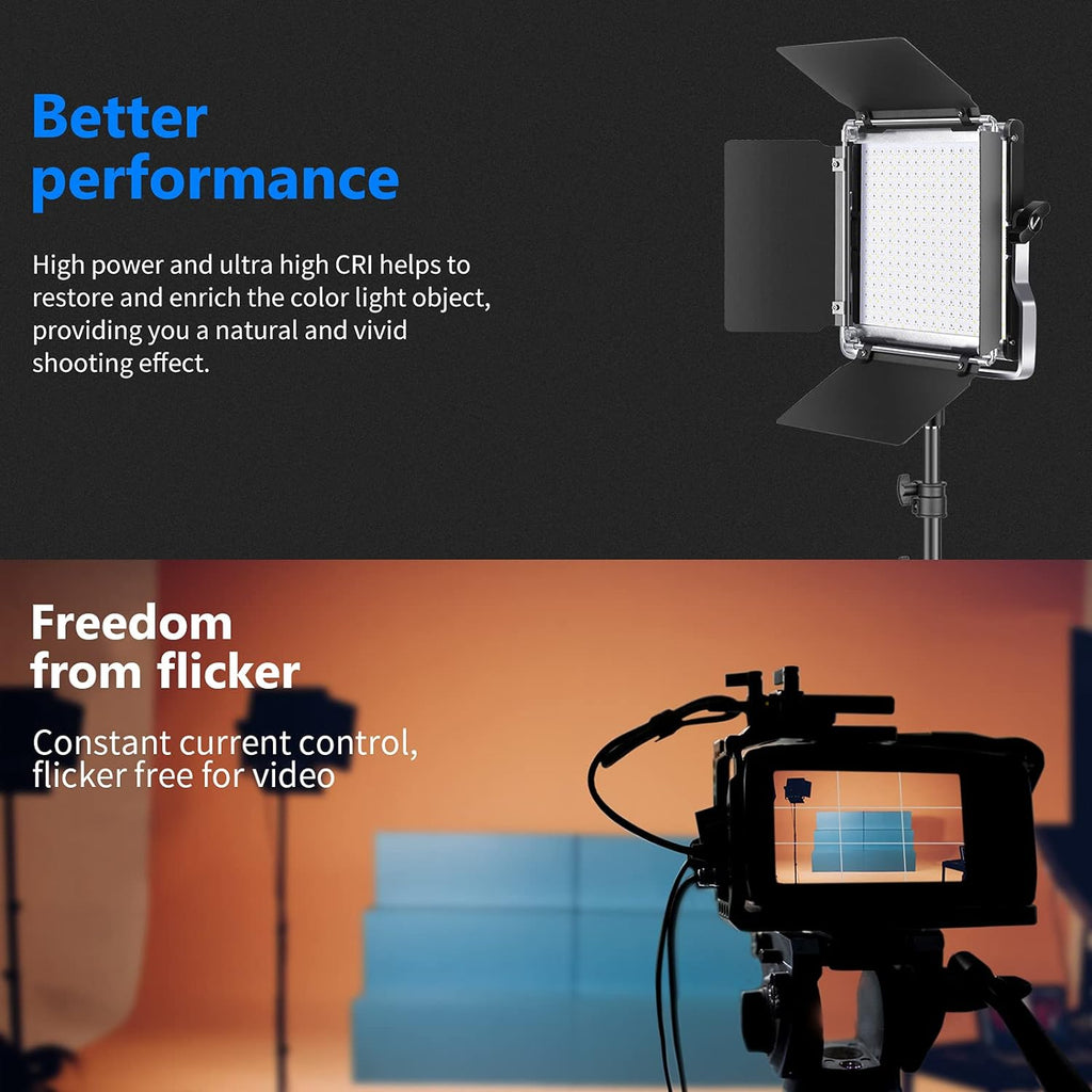 RGB LED Video Light with Stands and Bag 2-Pack O3577