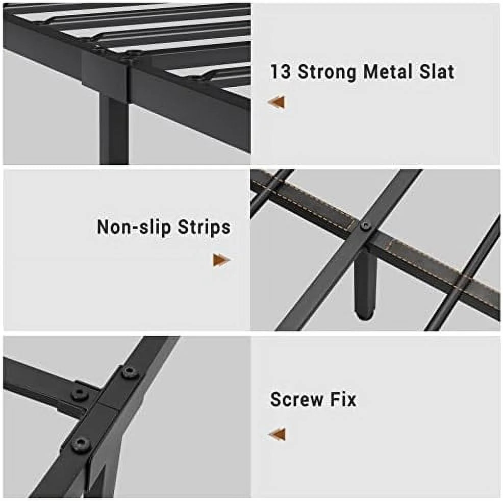 Queen LED Bed Frame with Headboard, Outlets & USB Ports, Dark Grey I5227