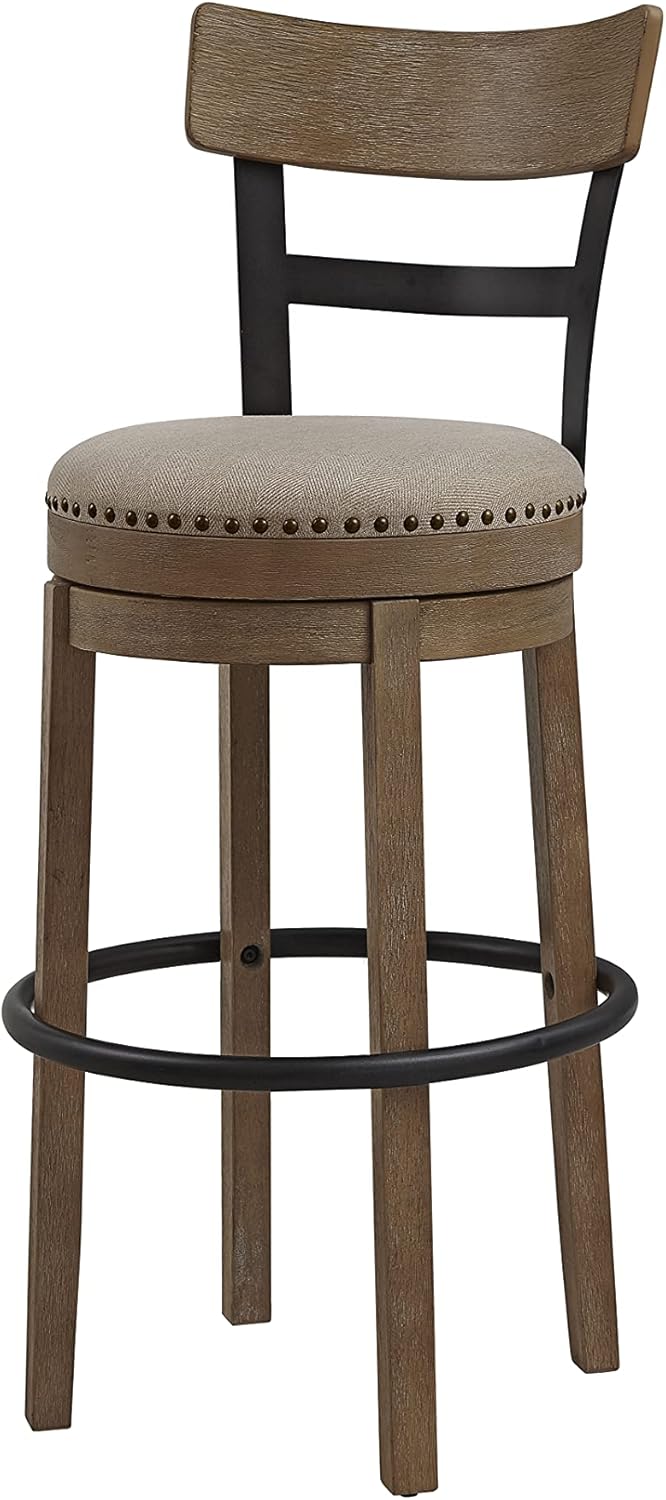 Light Brown 29 Inch Swivel Barstool Set of 1 I977144