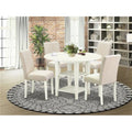 Round Dining Table with Drop Leaves & 4 Chairs, 5 Piece F337676