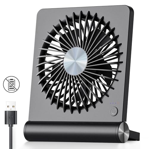 USB Desk Fan, Ultra Quiet Small Personal Fan with 180° Tilt Folding and 3 Speeds T403327