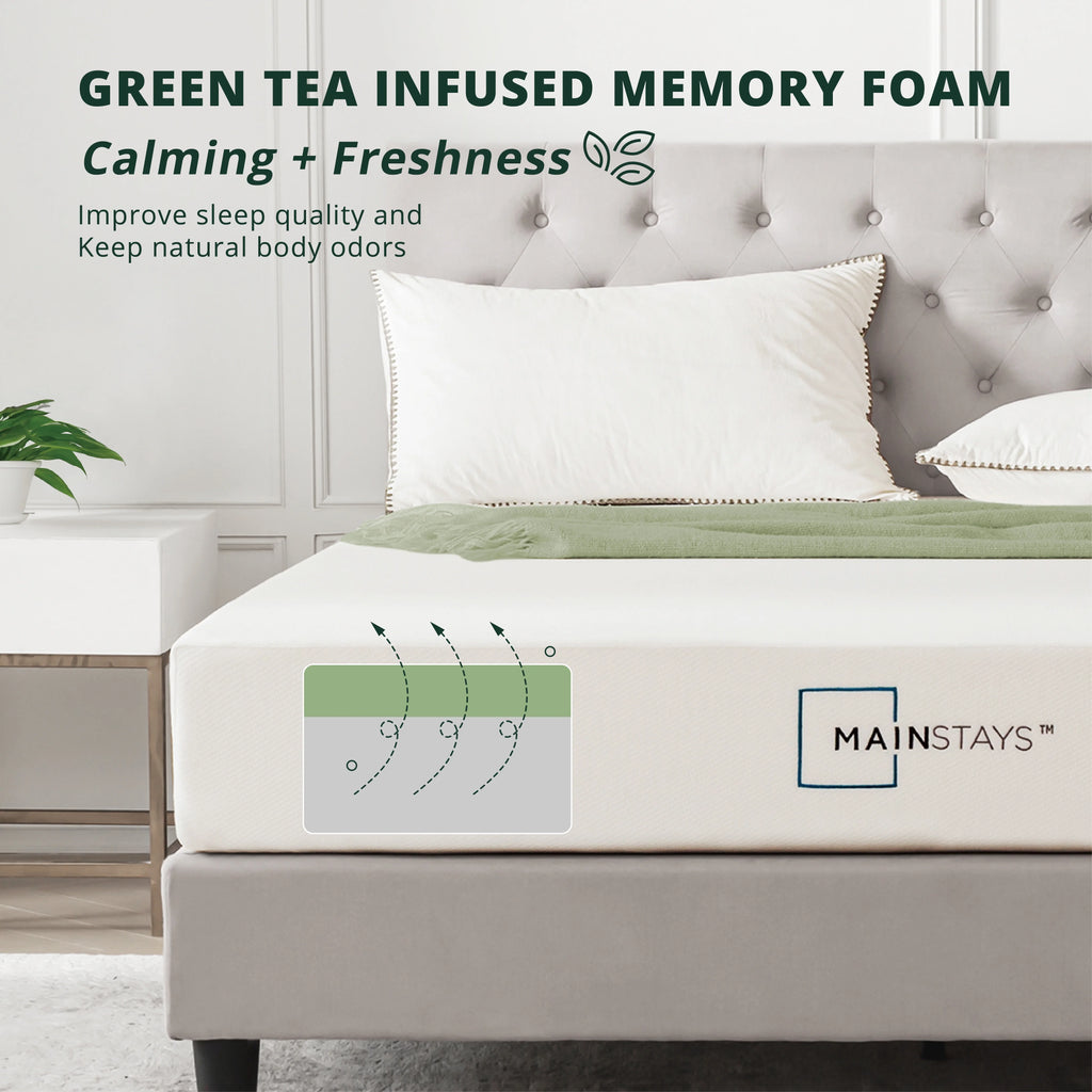 6” Green Tea Infused Memory Foam Mattress, Twin O9448